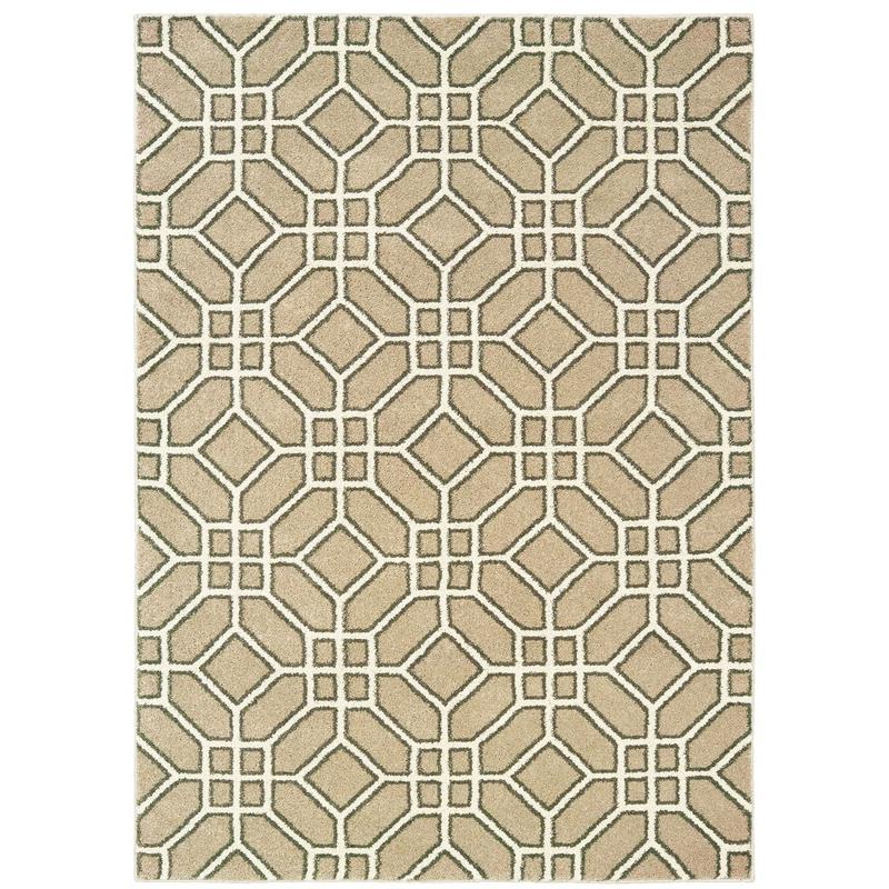 Carson 9669D Sand/ Ivory Indoor Area Rug - 2' x 3'