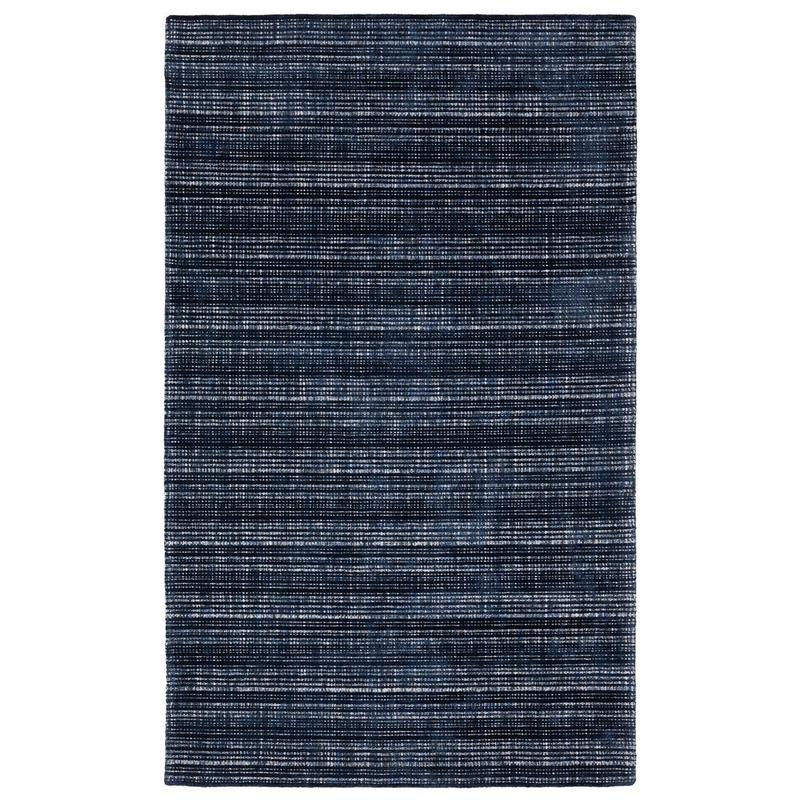 Circa CIR06 Navy/ Blue Hand-crafted Wool Blend Area Rug - 5' x 8'
