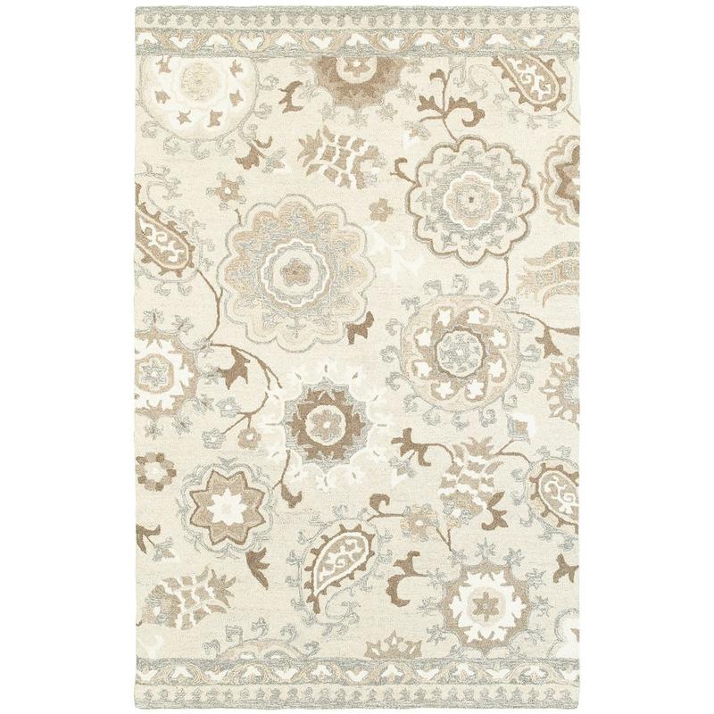 Craft 93005 Ivory/ Grey Hand-crafted Wool Area Rug - 3'6" x 5'6"