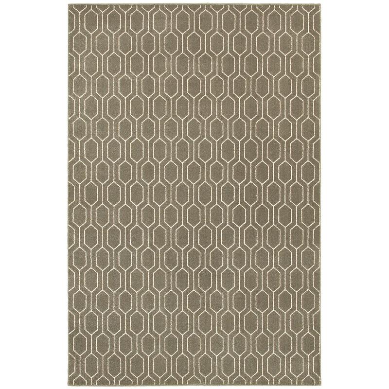 Ellerson 8021D Grey/ Ivory Indoor Area Rug - 9'10" x 12'10"