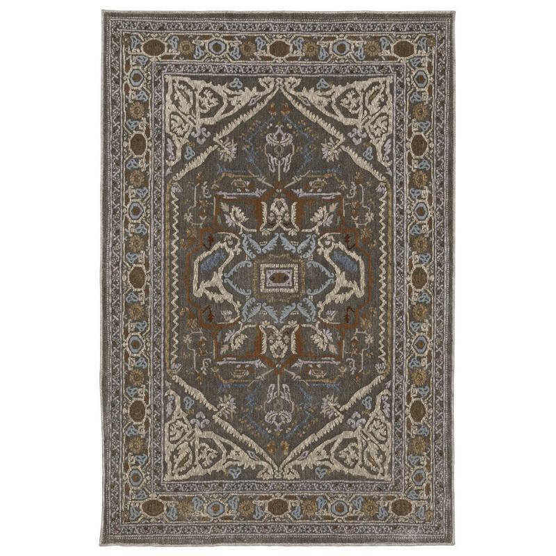 Ellington ELL05 Grey/ Multi Indoor Area Rug - 3'10" x 5'5"