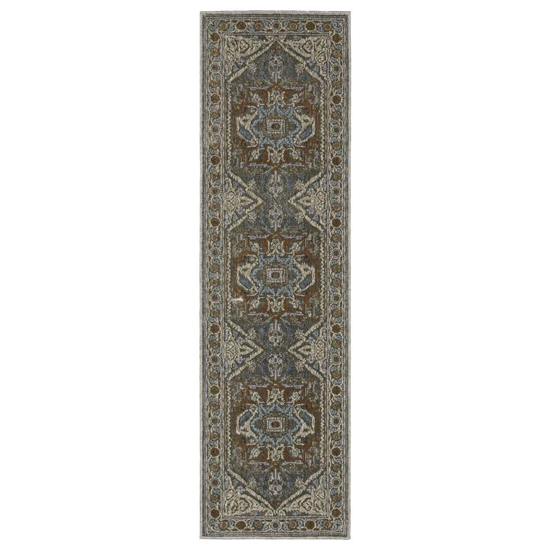 Ellington ELL05 Grey/ Multi Indoor Area Rug - 2'3" x 7'6"