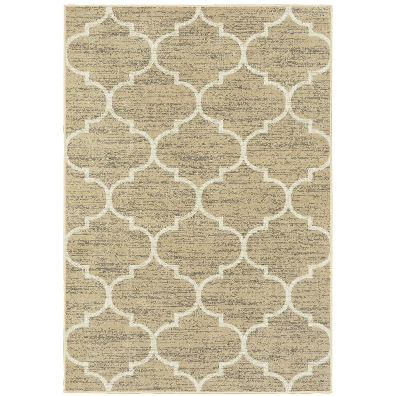 Evandale 9853A Tan/ Ivory Indoor Area Rug - 9'10" x 12'10"