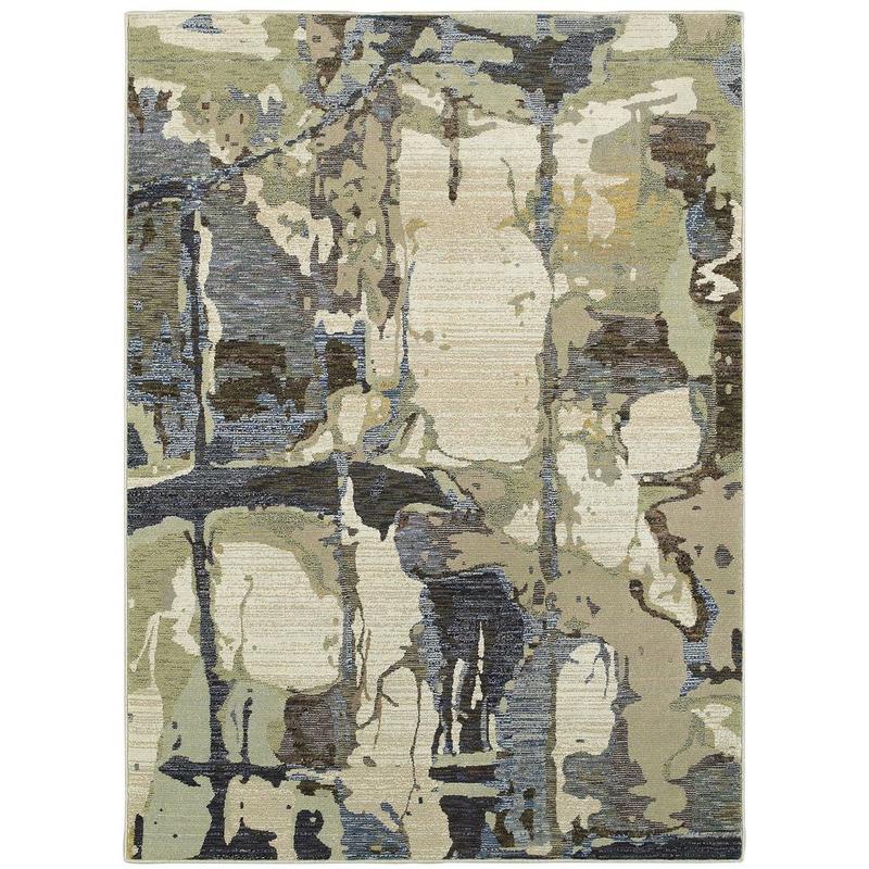 Evolution 8027A Blue/ Grey Indoor Area Rug - 1'10" x 3'2"