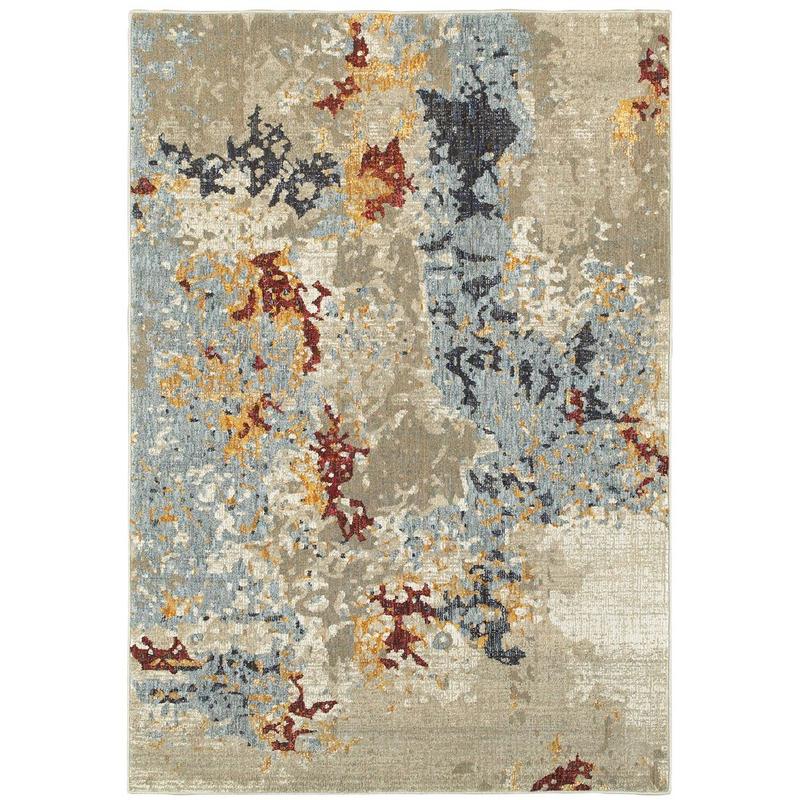 Evolution 8043K Beige/ Blue Indoor Area Rug - 1'10" x 3'2"