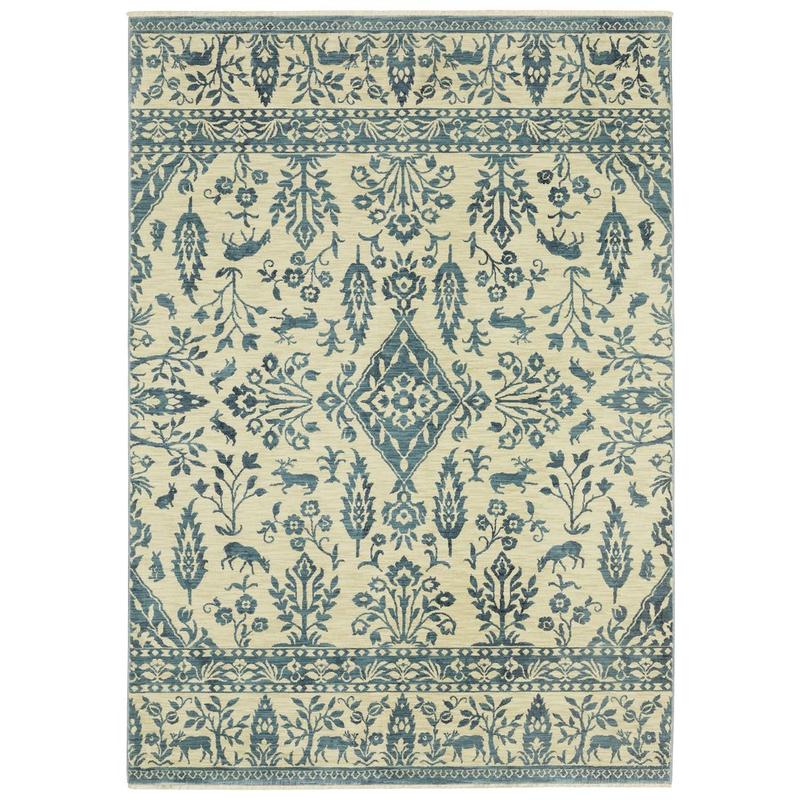 Francesca FR08H Ivory/Blue Indoor Area Rug