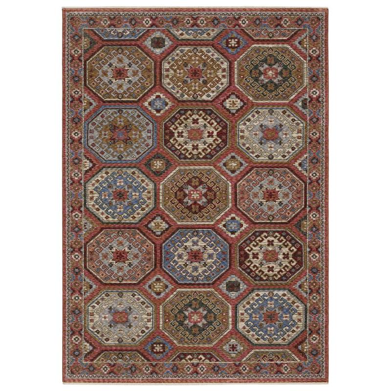 Hastings HA05R Pink/ Red Indoor Area Rug - 2'3" x 7'6"