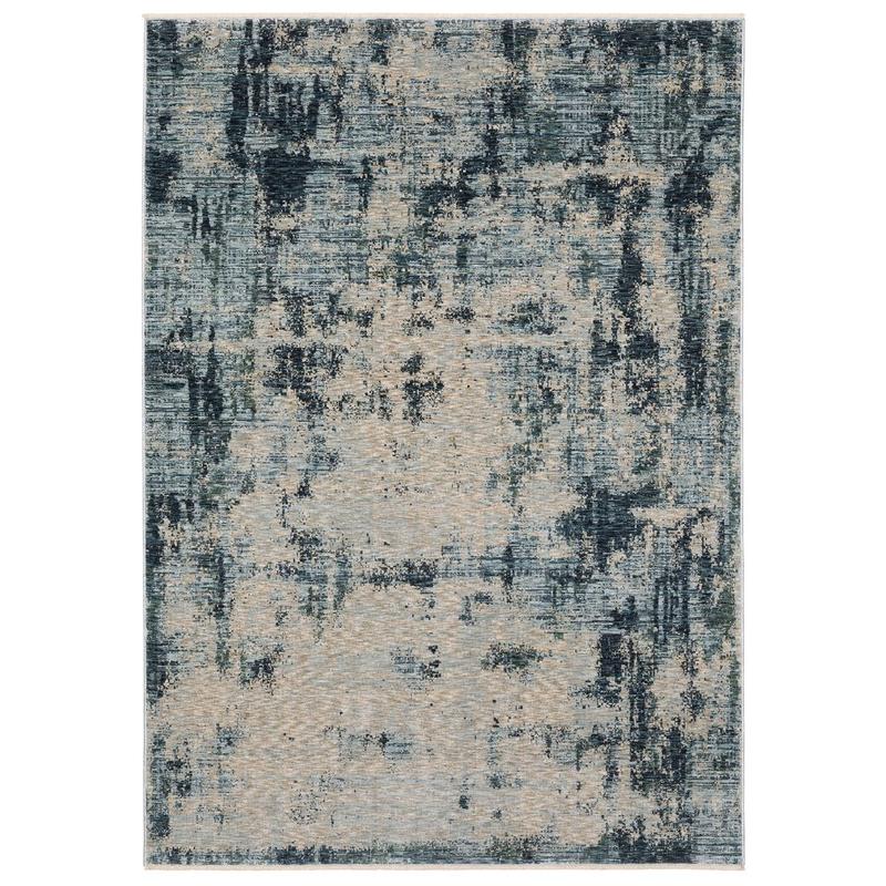 Hayden HAY04 Beige/ Blue Indoor Area Rug - 2'3" x 7'6"