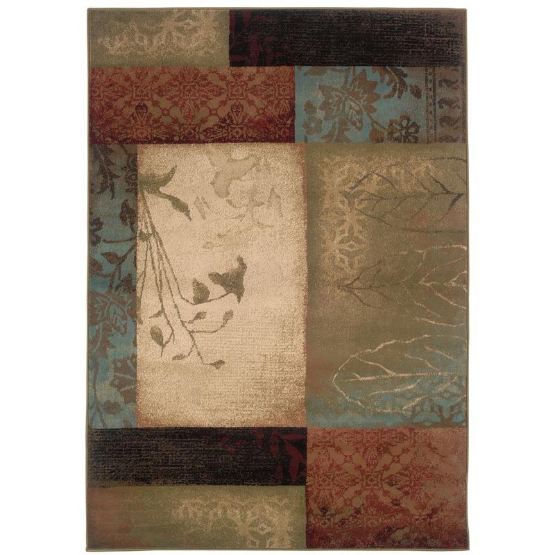 Hudson 040A1 Beige/ Green Indoor Area Rug