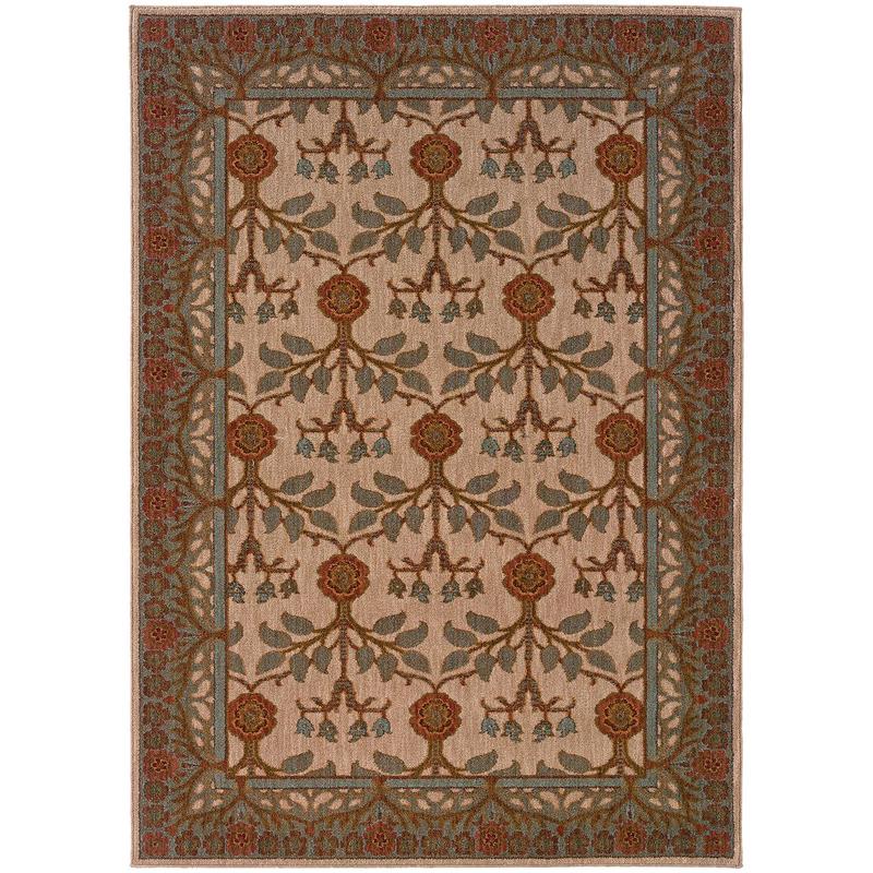 Infinity 2177F Beige/ Blue Indoor Area Rug - 9'10" x 12'9"