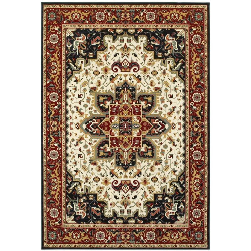 Kashan 096W1 Red/ Ivory Indoor Area Rug - 1'10" x 3'