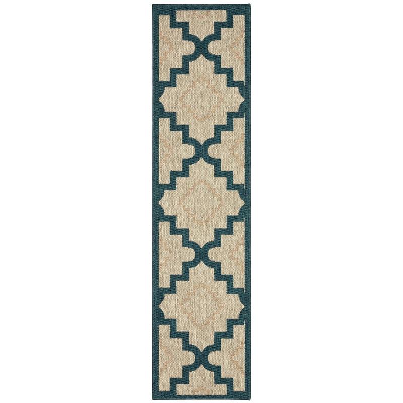 Latitude 804I3 Grey/ Teal Indoor/Outdoor Area Rug