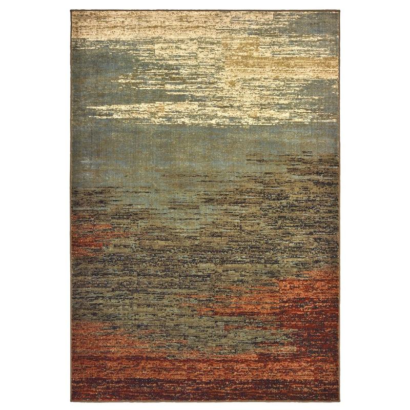 Laurel 3504H Blue/ Brown Indoor Area Rug - 3'3" x 5'