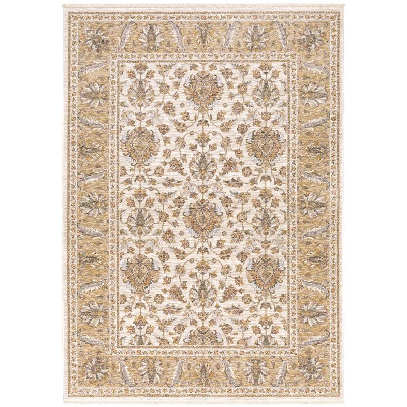 Maharaja 5091W Ivory/ Gold Indoor Area Rug - 2' x 3'