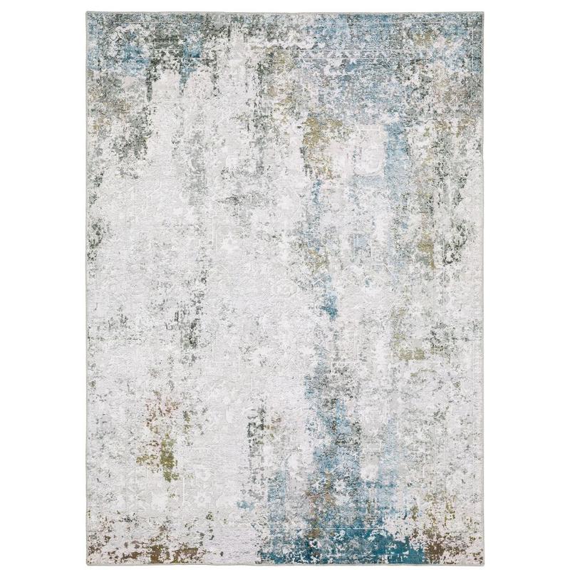 Malibu MAL06 Ivory/ Blue Machine Washable Indoor Area Rug - 2' x 3'