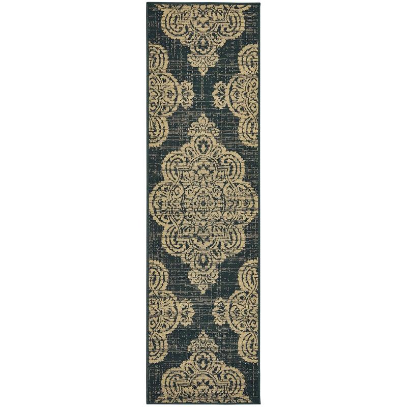 Marina 5929K Black/ Tan Indoor/Outdoor Area Rug