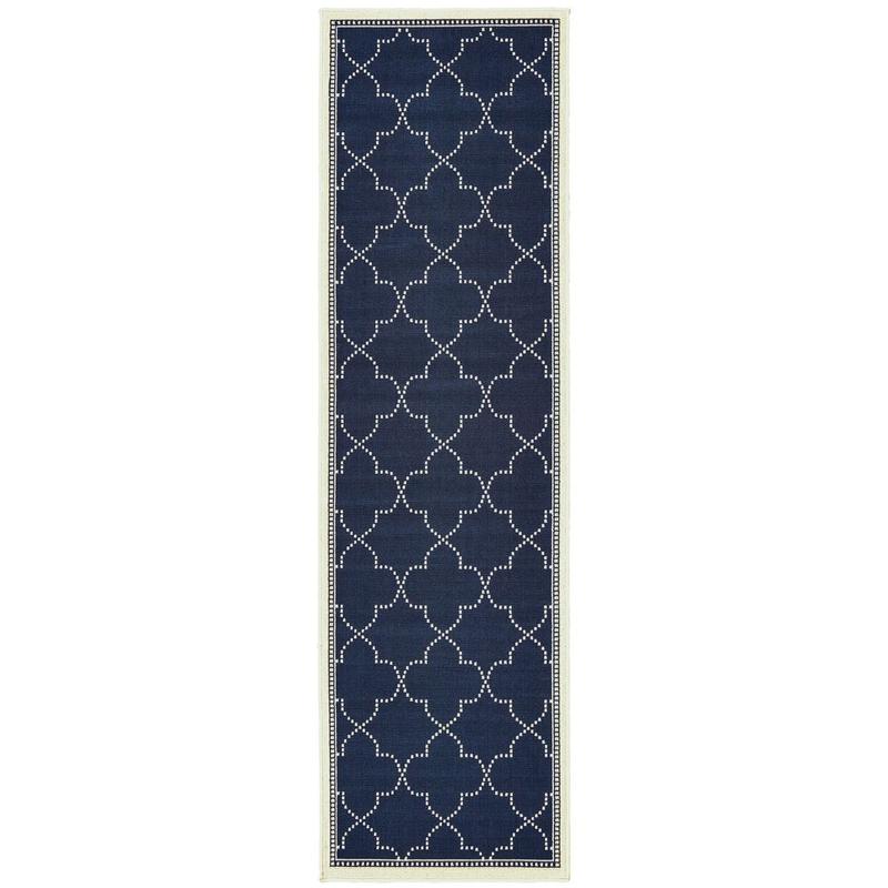 Marina 6025P Navy/ Ivory Indoor/Outdoor Area Rug