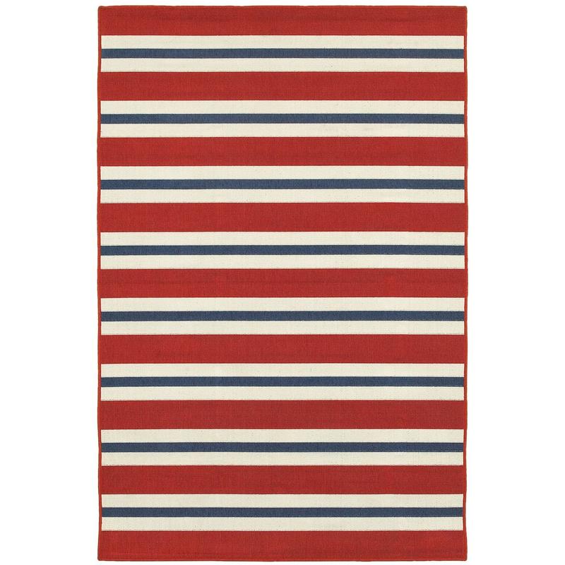 Meridian 5701R Red/ Blue Indoor/Outdoor Area Rug - 1'10" x 2'10"