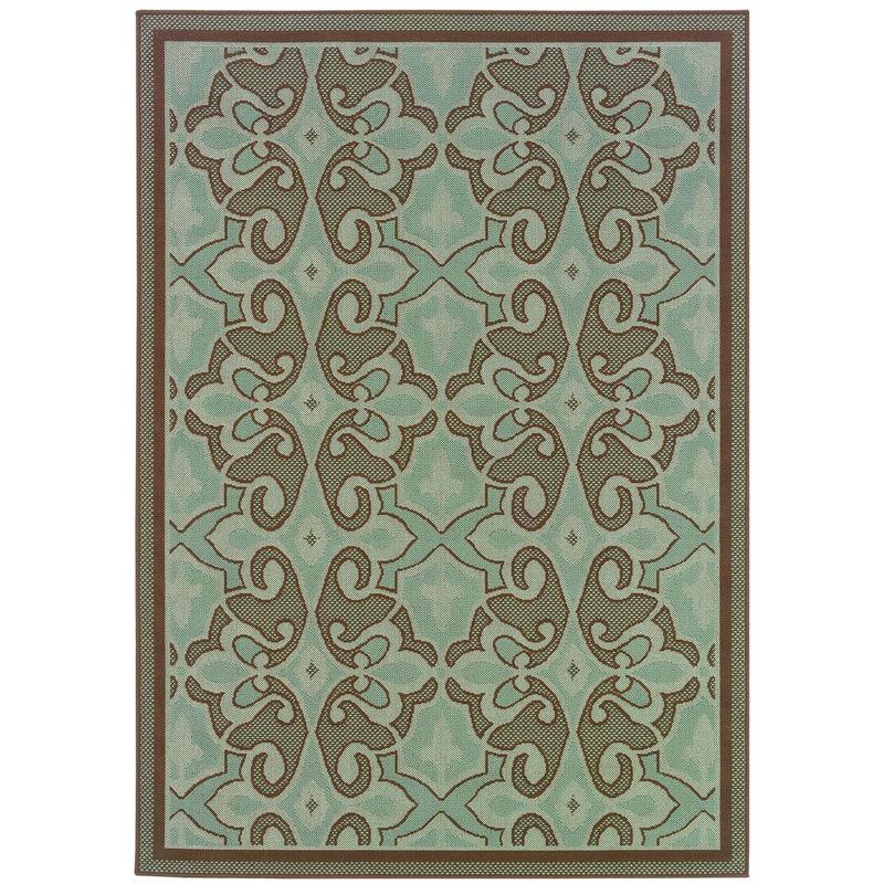 Montego 2335L Blue/ Brown Indoor/Outdoor Area Rug - 1'9" x 3'9"
