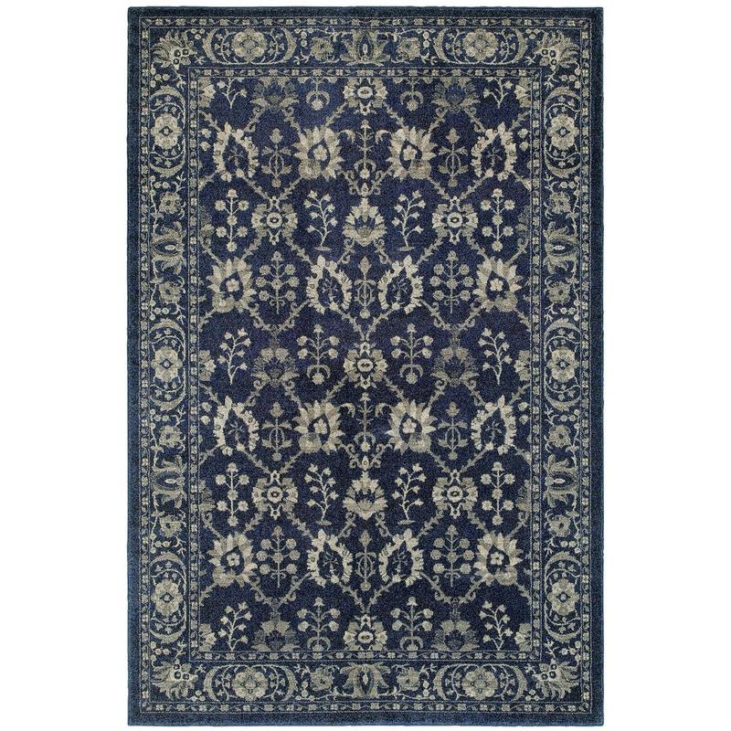 Richmond 8020K Navy/ Grey Indoor Area Rug - 9'10" x 12'10"