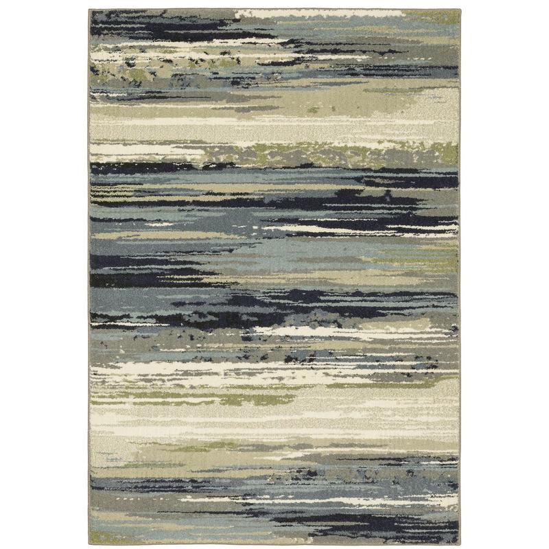 Seneca SE09A Blue/ Green Indoor Area Rug - 9'10" x 12'10"