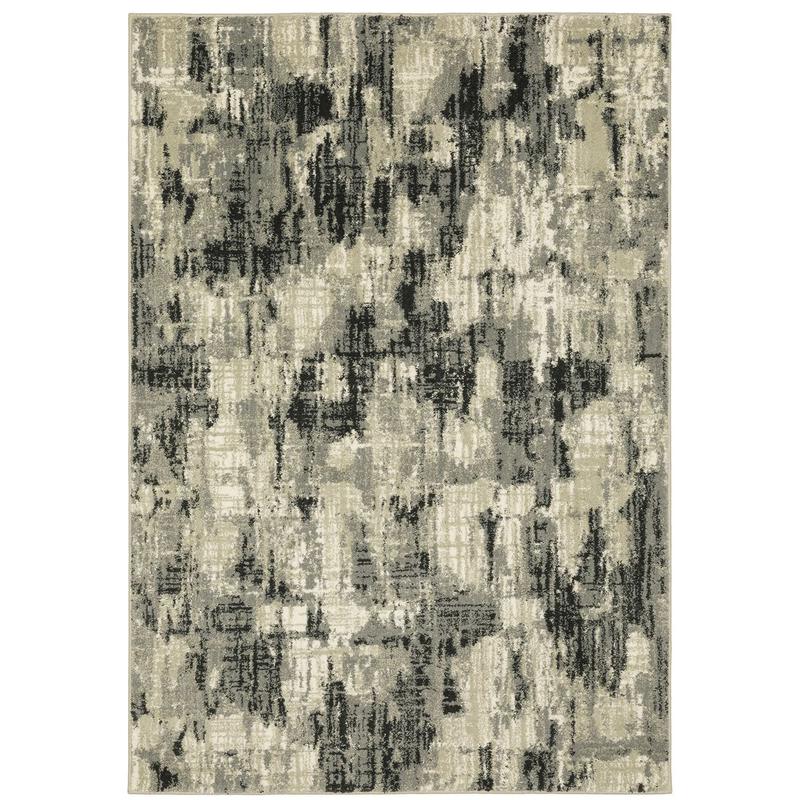 Seneca SE12A Grey/ Beige Indoor Area Rug - 9'10" x 12'10"