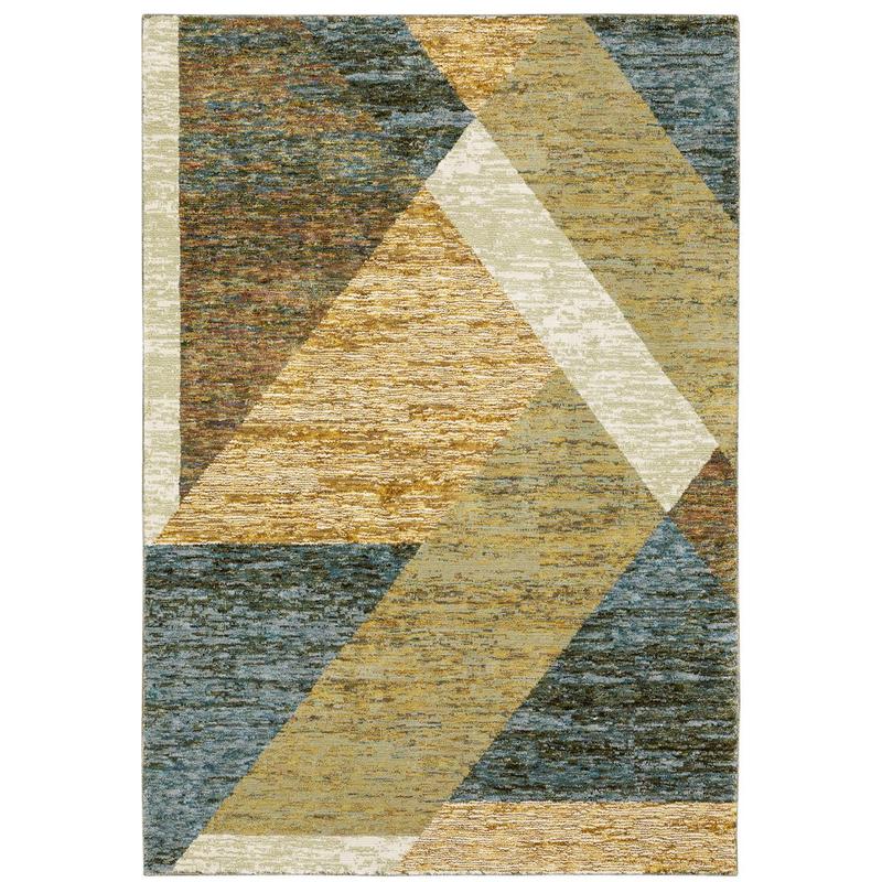 Strada STR09 Gold/ Blue Indoor Area Rug - 3'3" x 5'2"