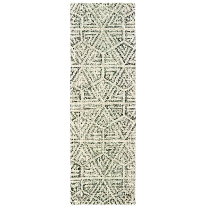 Tallavera 55605 Grey/ Ivory Hand-crafted Wool Area Rug - 2'6" x 8'