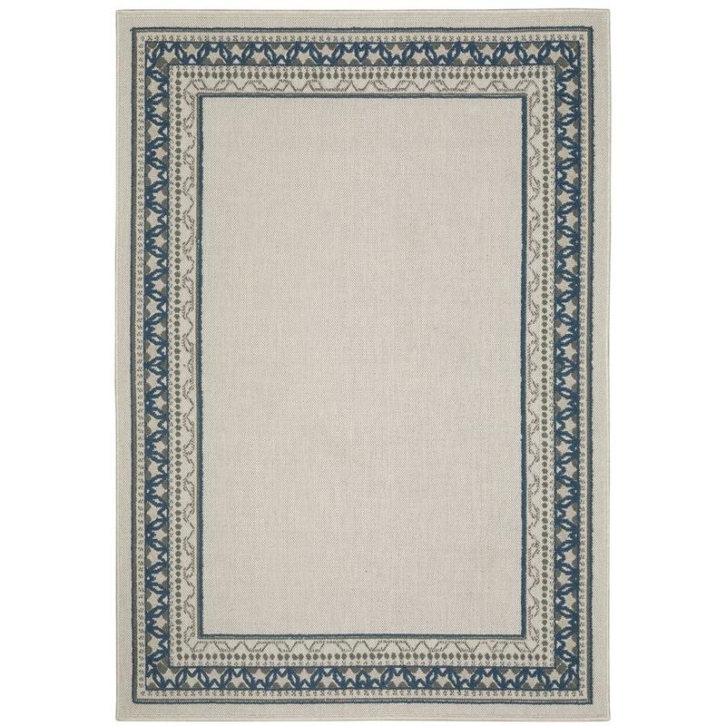 Torrey 8020W Light Grey/ Blue Indoor/Outdoor Area Rug - 1'10" x 3'9"