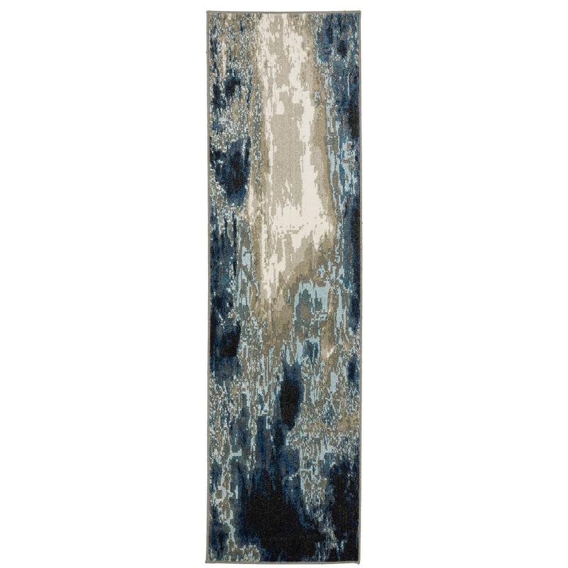 Venice 4151Z Blue/ Grey Indoor Area Rug - 2'3" x 7'6"