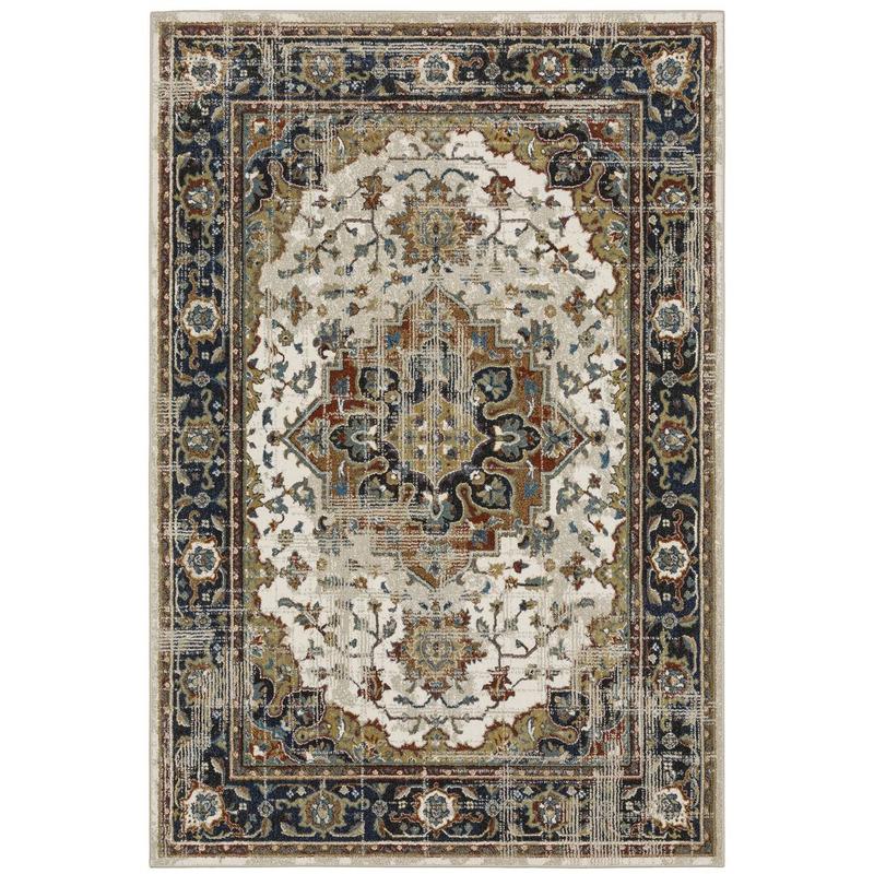 Venice 054X8 Beige/ Blue Indoor Area Rug
