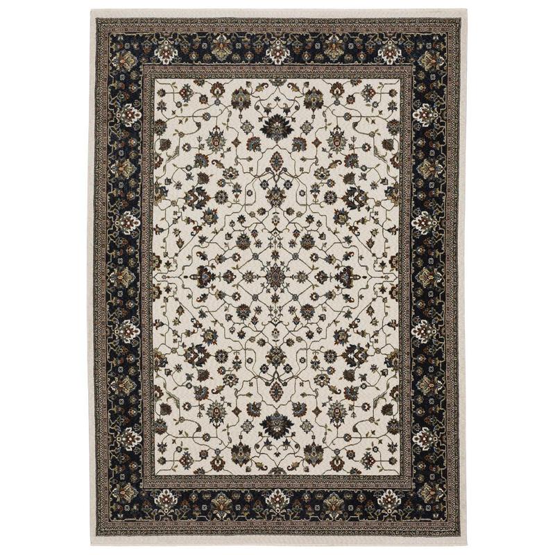 Vivian VI02B Ivory/ Navy Indoor Area Rug