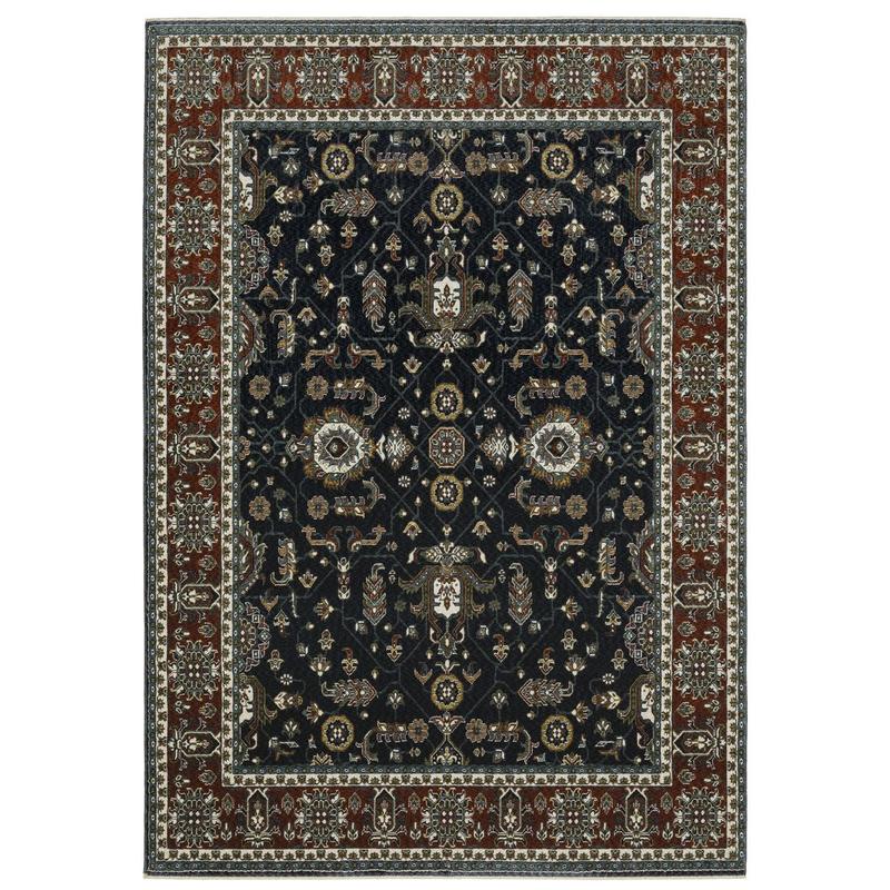 Vivian VI05A Navy/ Rust Indoor Area Rug