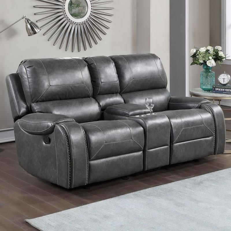 Keily Manual Glider Recliner Loveseat - Grey