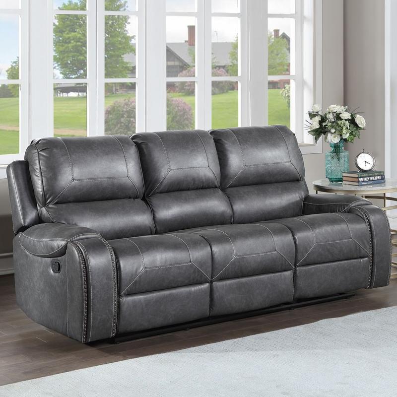 Keily Manual Recliner Sofa - Grey