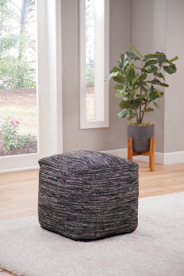 Omari Square Handwoven Pouf
