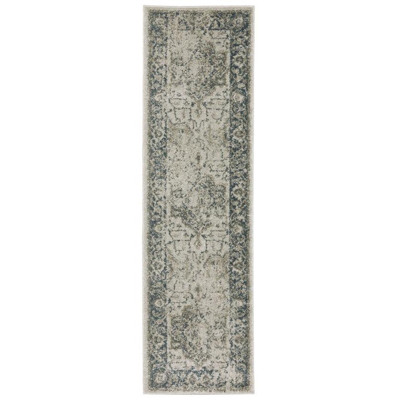 Alton 002W9 Grey/ Blue Indoor Area Rug - 2'3" x 7'6"