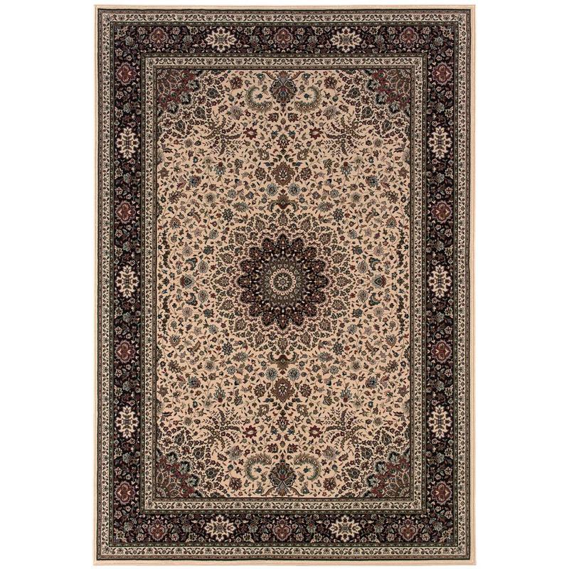 Ariana 095I8 Ivory/ Black Indoor Area Rug - 8' Square