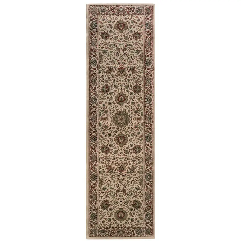 Ariana 172W3 Ivory/ Green Indoor Area Rug - 2'3" x 7'9"