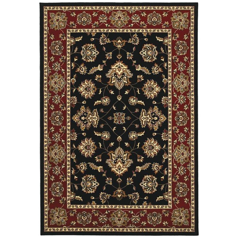 Ariana 623M3 Black/ Red Indoor Area Rug - 8' Square