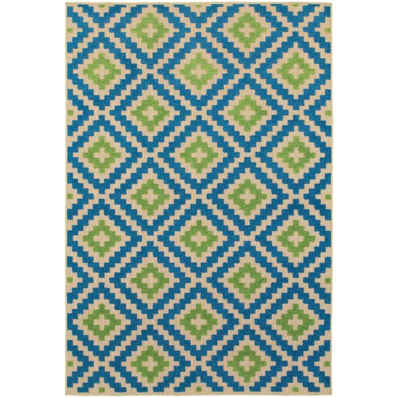 Cayman 2063Z Blue/ Green Indoor/Outdoor Area Rug - 7'10" x 10'10"
