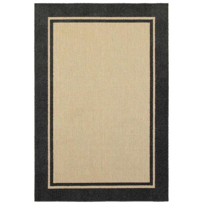 Cayman 5594K Sand/ Charcoal Indoor/Outdoor Area Rug - 6'7" x 9'6"