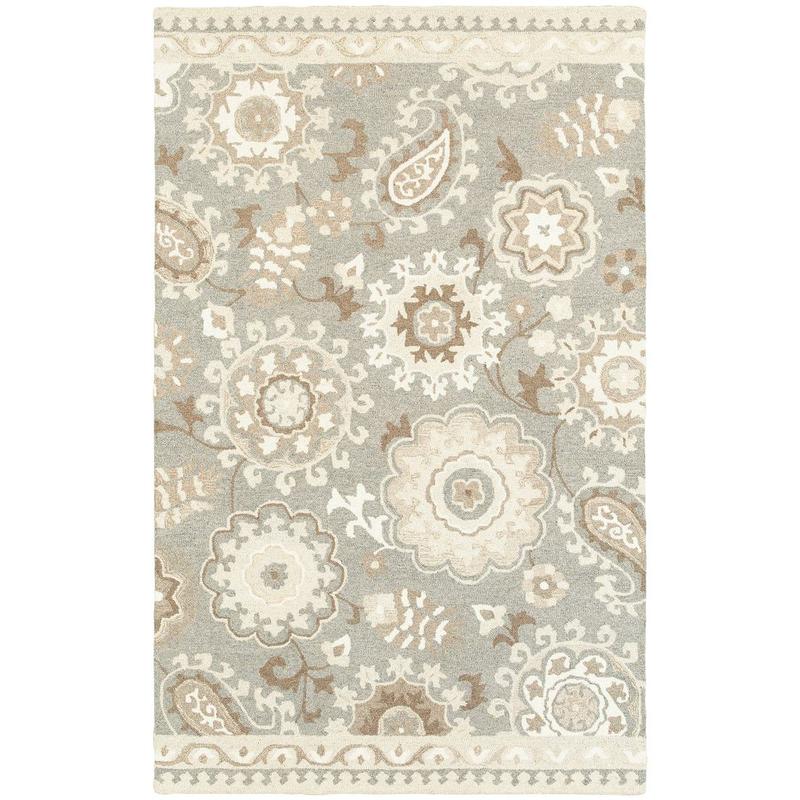 Craft 93003 Grey/ Sand Indoor Area Rug - 8' x 10'