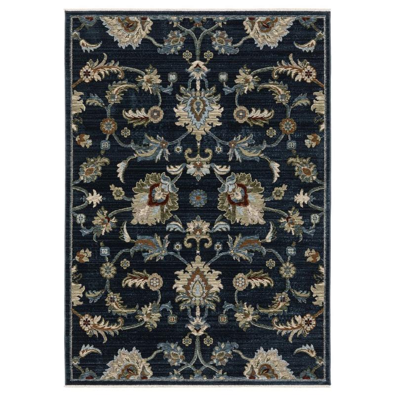 Capella CAP05 Navy Blue/ Multi Indoor Area Rug - 3'3" x 5'