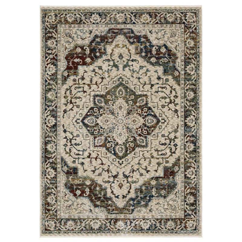 Capella CAP12 Beige/ Multi Indoor Area Rug - 3'3" x 5'