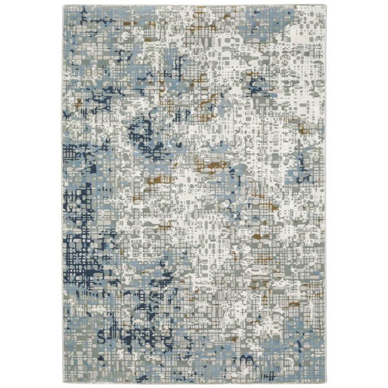 Easton 011E3 Blue/ Ivory Indoor Area Rug - 7'10" x 10'10"