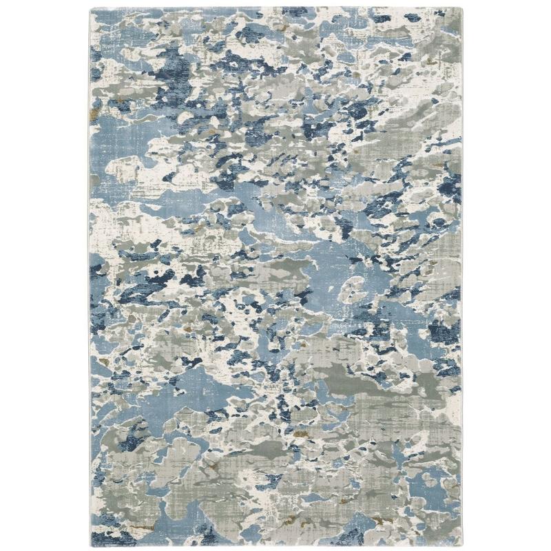Easton 3317E Grey/ Blue Indoor Area Rug - 6'7" x 9'6"