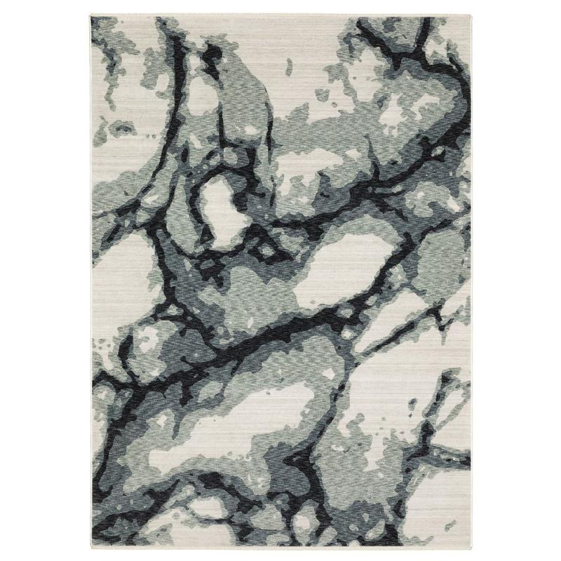 Echo ECH08 Blue/ Ivory Indoor Area Rug - 3'3" x 5'