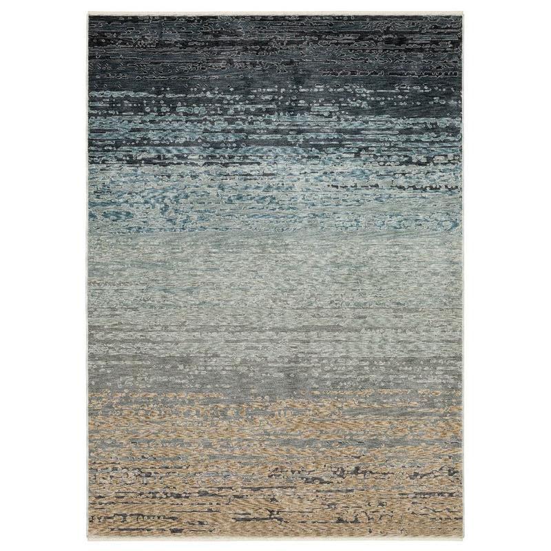 Echo ECH09 Blue/ Beige Indoor Area Rug - 3'3" x 5'