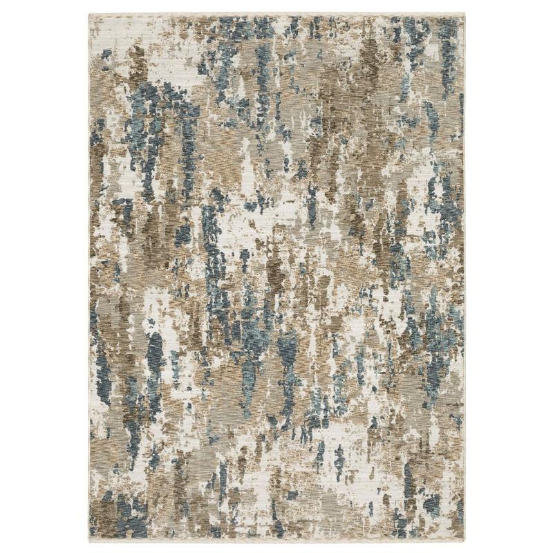 Echo ECH11 Beige/ Teal Indoor Area Rug - 3'3" x 5'